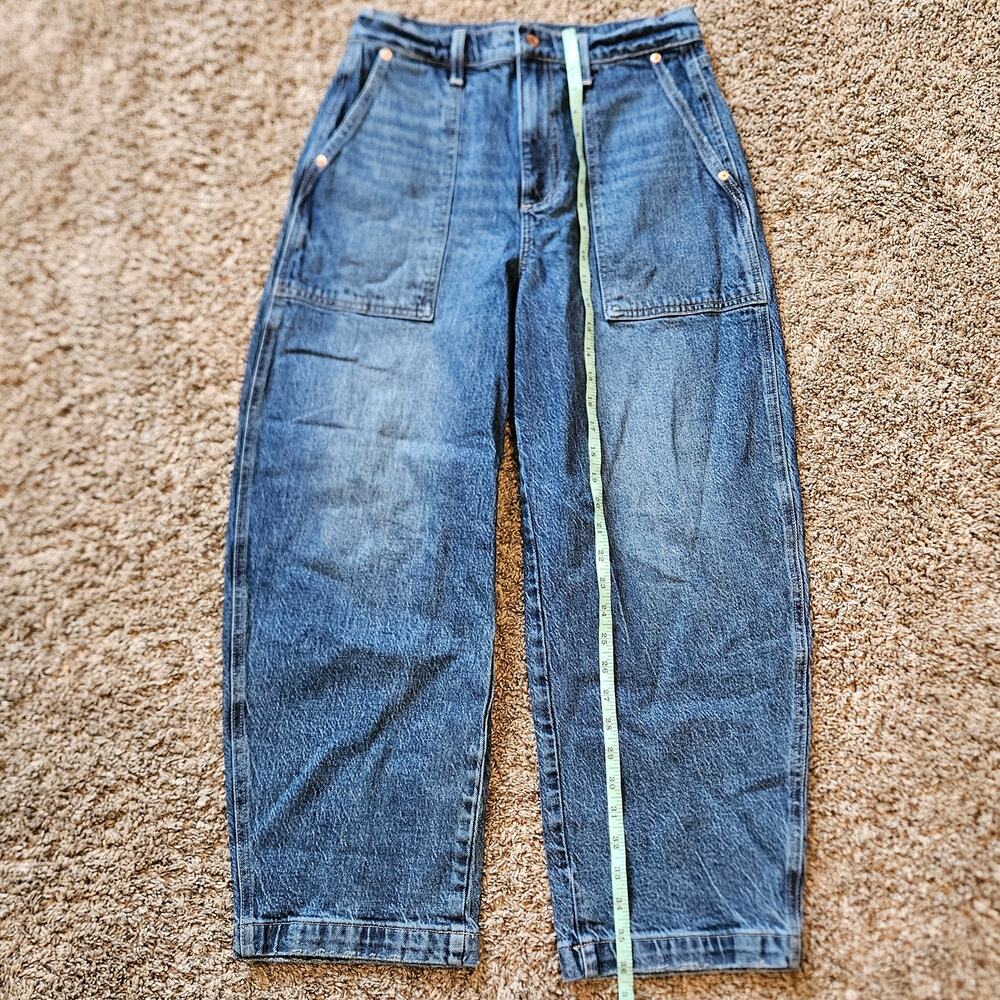 Pistola Barrel Leg Jeans Women 28 Blue High Rise Utility Denim Relaxed‎ Fit - Picture 3 of 12
